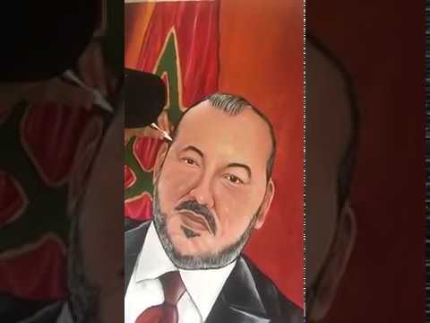 شاهد مغربي يُشعل فيسبوك برسم صورة العاهل المغربي